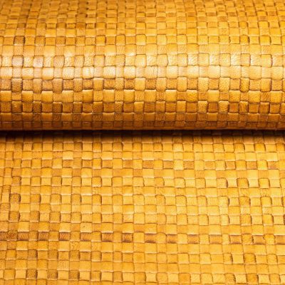 Woven Basket Leather - Camel